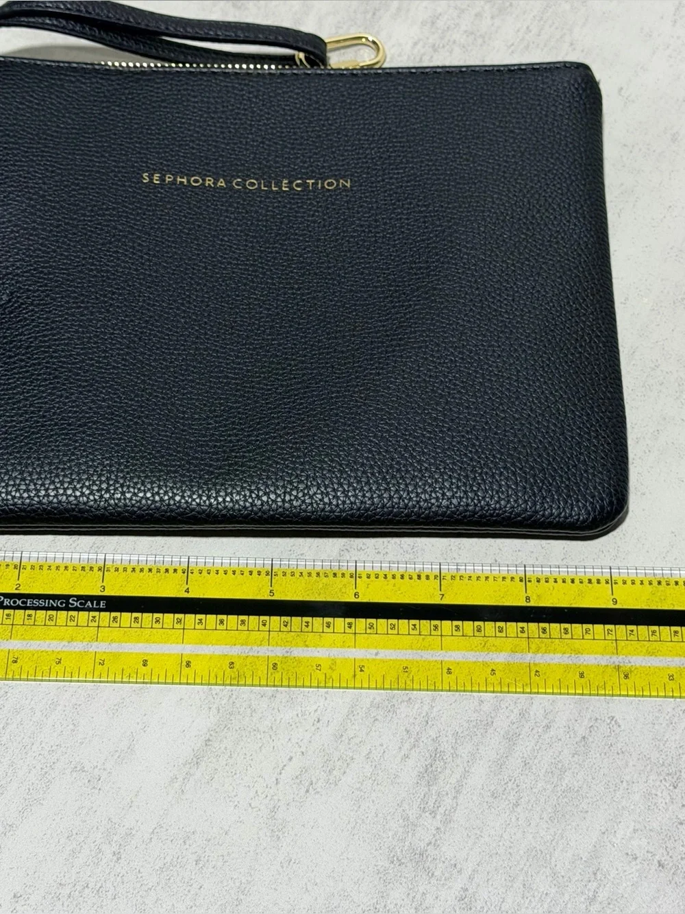 Sephora Collection Black Pebbled Wristlet Cosmetic Bag